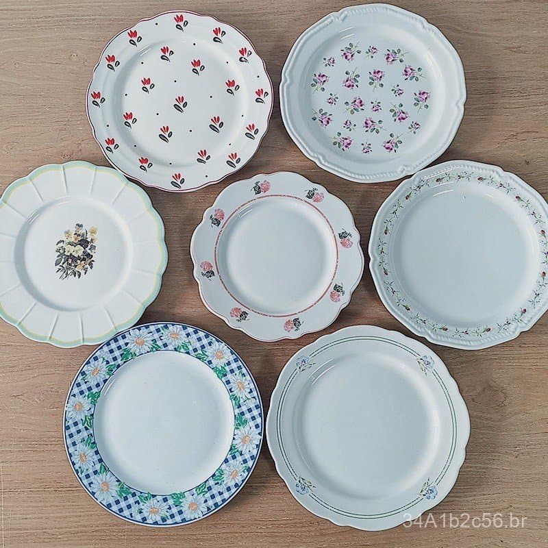 Novos pratos de cerâmica estilo INS da Xinming, utensílios de mesa coreanos, utensílios de mesa de cerâmica estilo retrô