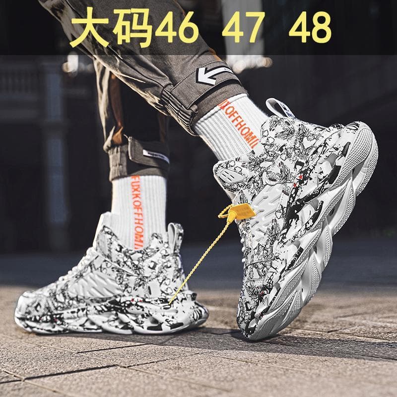 Sapatos masculinos de tamanho grande 48 tênis de superfície de couro de alta qualidade 47 primavera outono estilo sapato