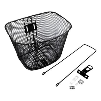 Cesta para Bicicleta Aro 24, Aço Preta C/Suporte + Haste - Logan