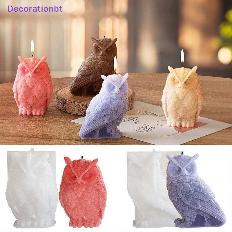 Decorationbt Coruja Resina Molde 3D Animal Moldes De Silicone Sabão Vela Para Fazer Velas DIY Novo