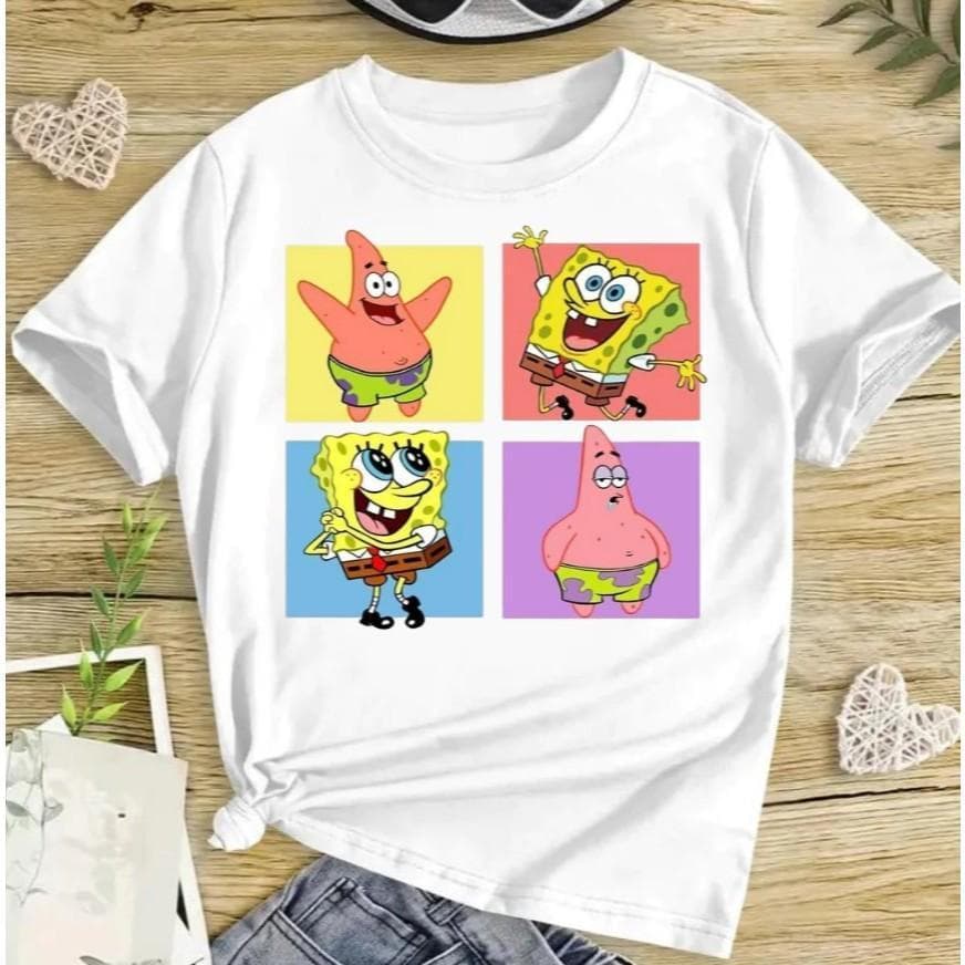 Camiseta Infantil Unissex 100% Algodão Estampa Fundo do Mar Visual Divertido Tecido Leve Conforto Uso Diário Kids