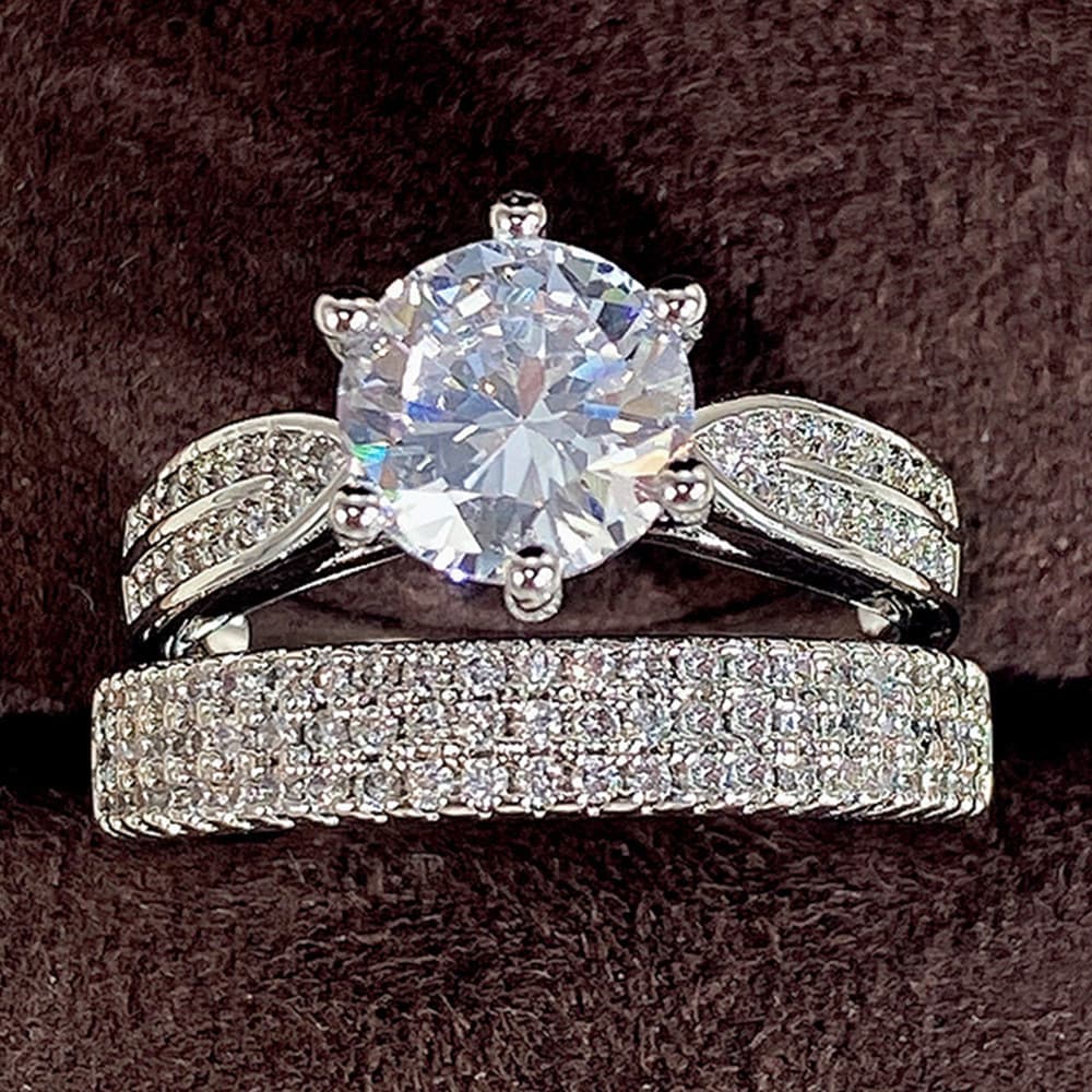 Europeu americano Retro masculino feminino par anel de luxo combinação casamento anel simples anel comércio exterior ven