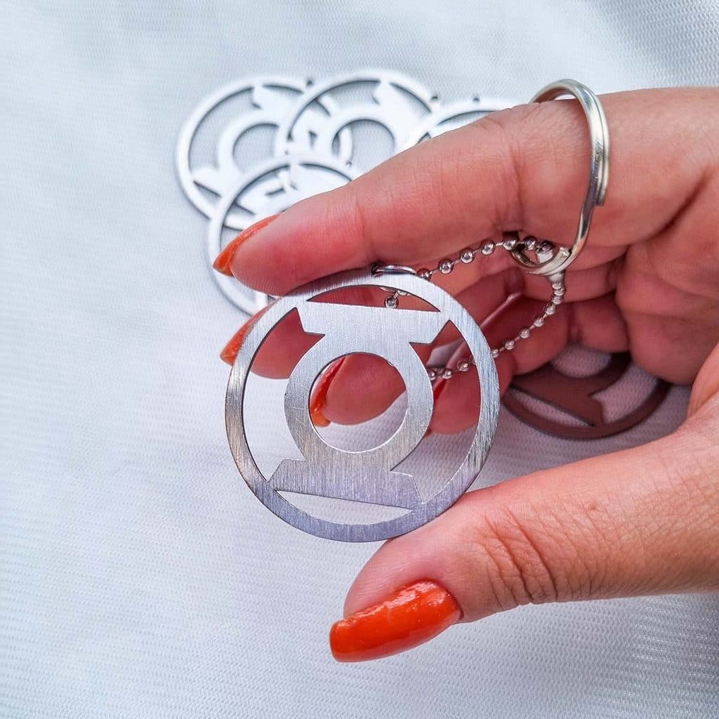 Kit 5 Chaveiros Super Herói Lanterna Verde Inox Marvel Presente Lembrança