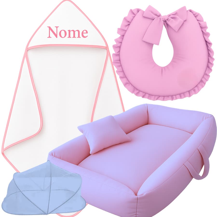 Kit Ninho + Toalha Personalizada Com Outros Itens De Varias Cores