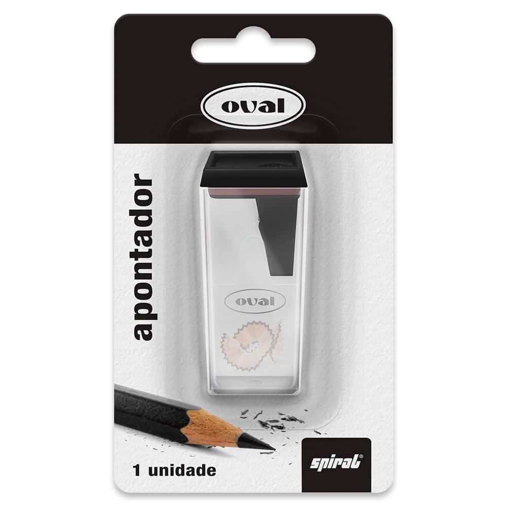 Apontador com Depósito Preto 8133 Oval 1 UN