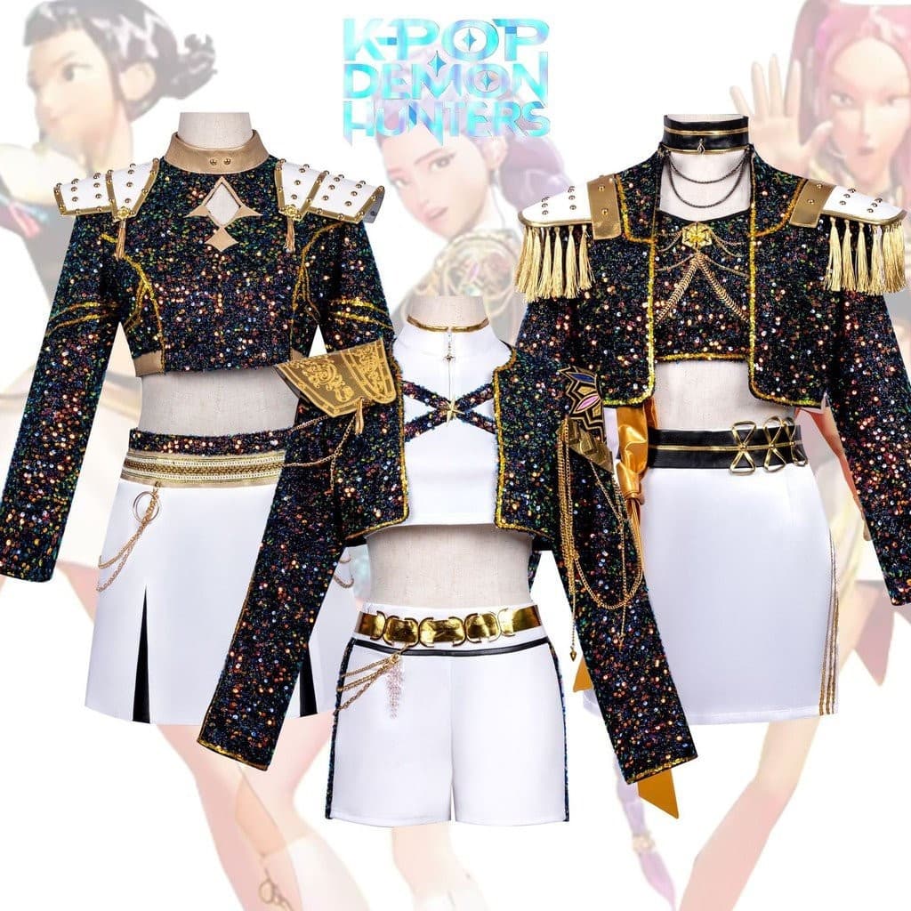 Fantasia de Cosplay de Demon Slayer K-POP Rumi Mira Zoey Grupo de Meninas Anime Performance de Palco SHBV