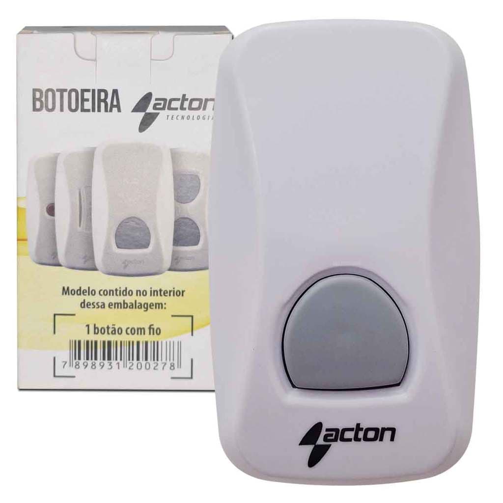 Botoeira ACTON 1 Botão com Fio – Controle de Acesso, Ideal para Portões, Fechaduras Elétricas e Sistemas de Segurança