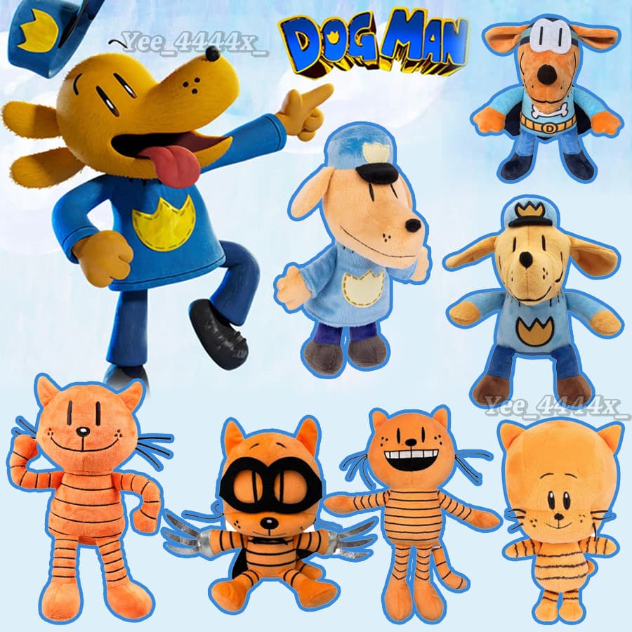 Pelúcia Dog Man | Cão Homem E Lil Petey Brinquedos De Pelúcia Quadrinhos Personagem Boneca Dos Desenhos Animados
