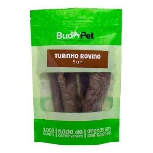 Petisco Natural P/ Cães Budopet Tubinho Bovino 5 un