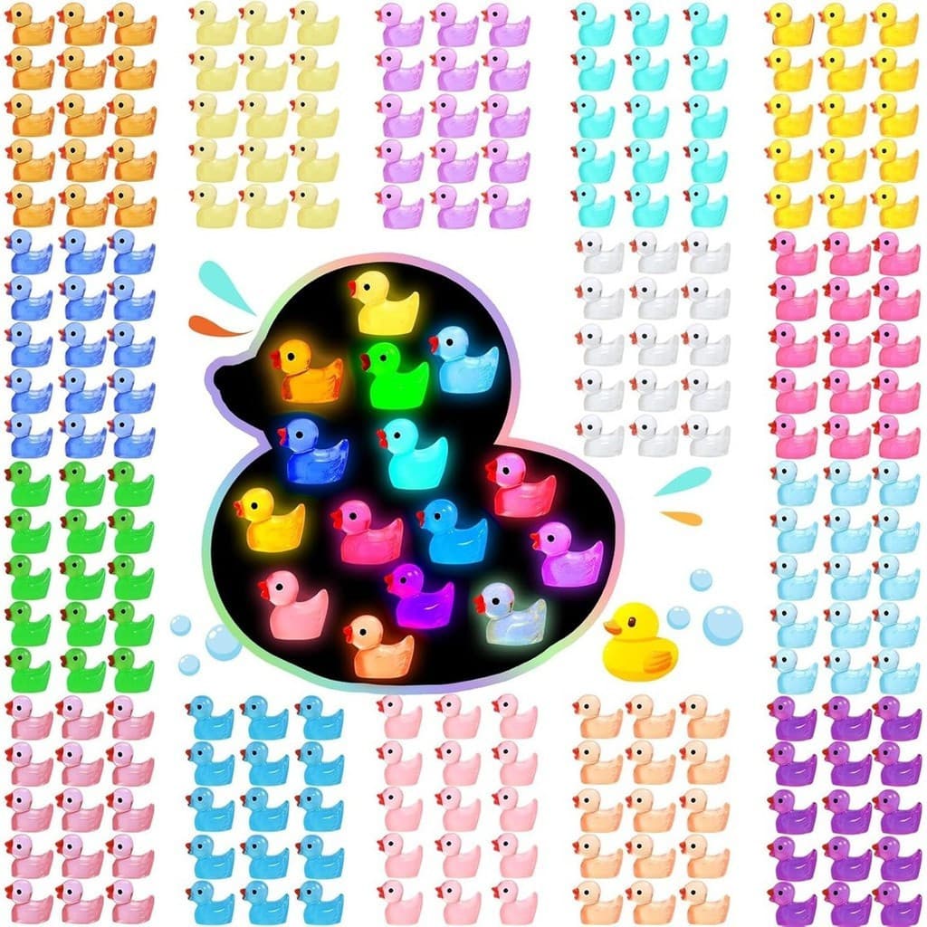 10~100 Peças Mini Patos de Resina Brilham no Escuro Adequados para Decoração de Micro Paisagem de Jardim Aquário Brinque