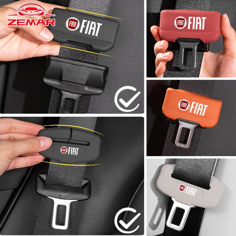 Fiat1pc Capa Protetora De Fivela De Cinto De Segurança De Carro De Silicone Antiderrapante Anti Arranhões Acessórios Par