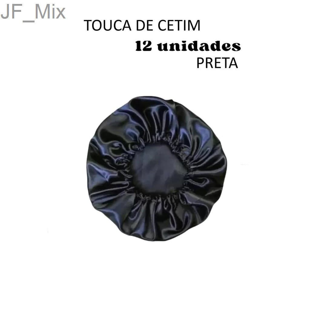 Kit Touca de Cetim 12 unidades pretaHIUF