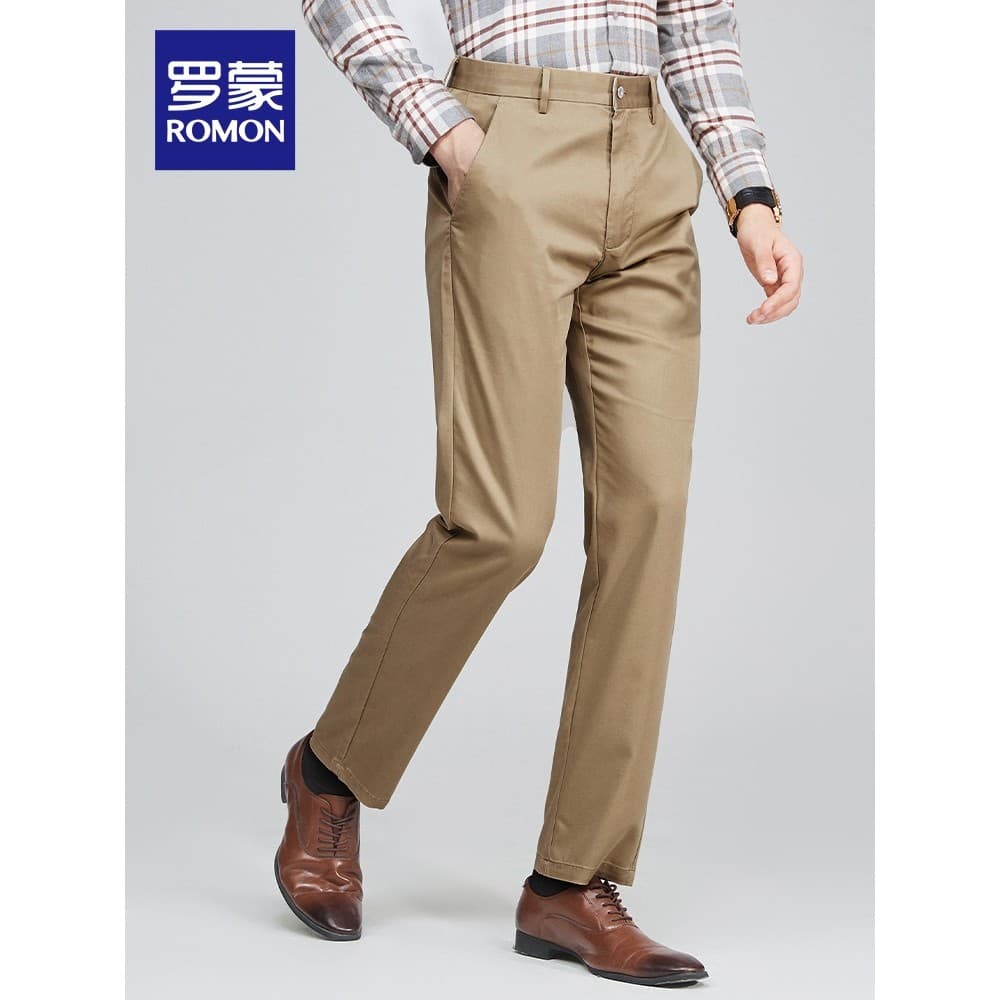 [Direto] Calça Casual Masculina Romon 2026 Primavera Novo Estilo Calças de Negócios Calças Simples Calças Retas Masculin
