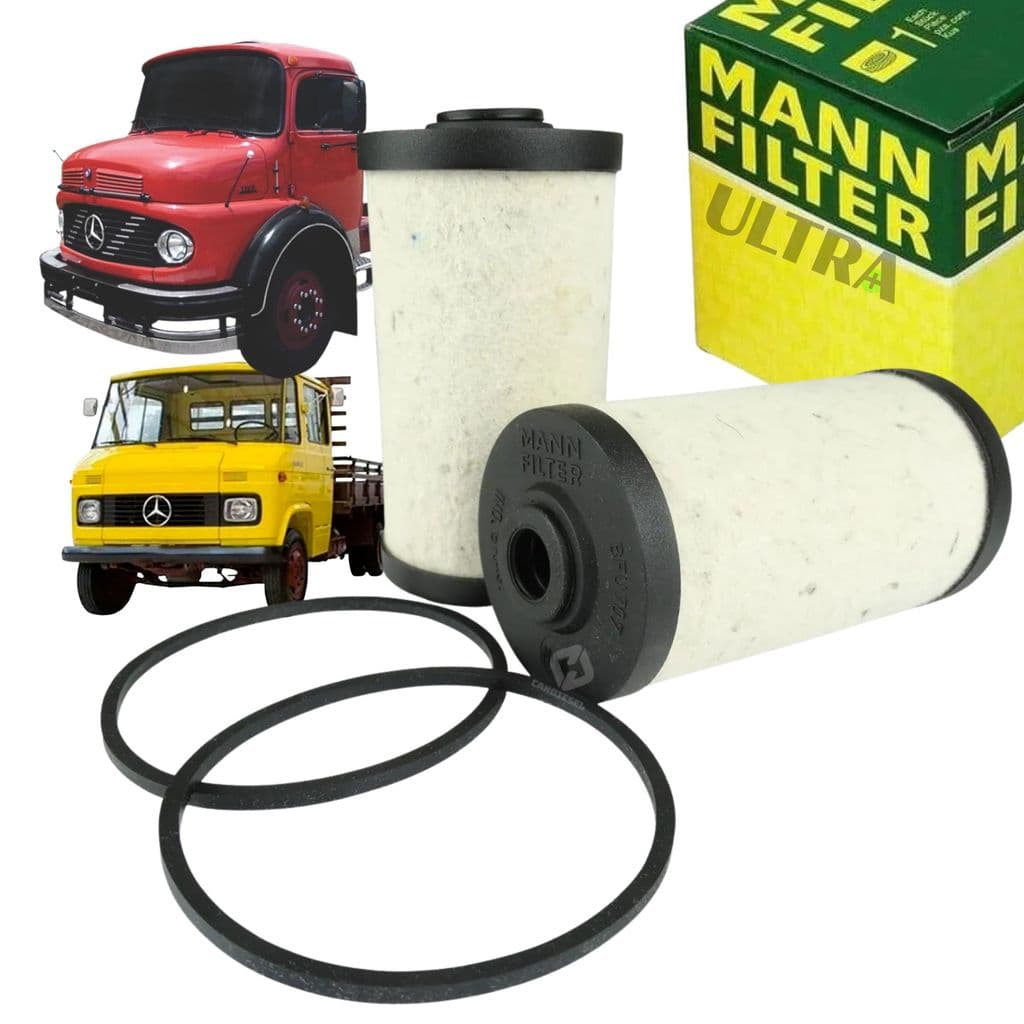 Kit 2 Filtro Combustível Diesel 0,5 1/2 meio litro 500ML Boschinho para MB Mercedes-Benz 1113 / 1313 / F4000 / Valtra /