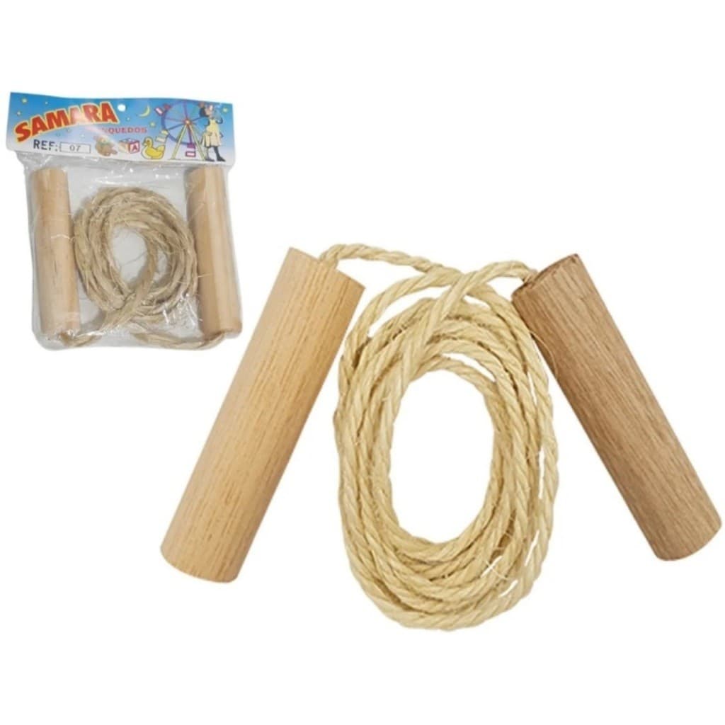 Pula Corda Infantil 1,60m – Sisal com Cabo de Madeira
