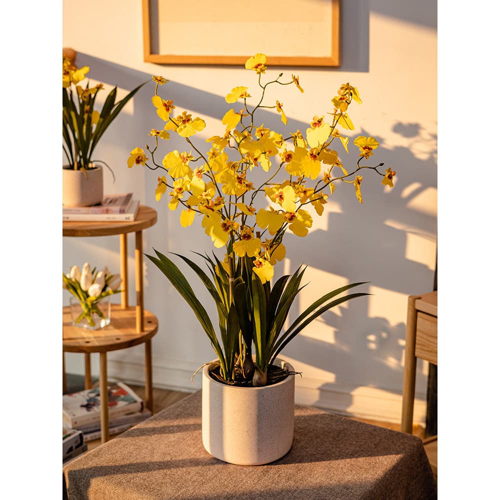 Juhan Dancing Orchid Simulação de alta qualidade Vaso de flores Planta Nordic Sala de estar Mesa de jantar Enfeites de f