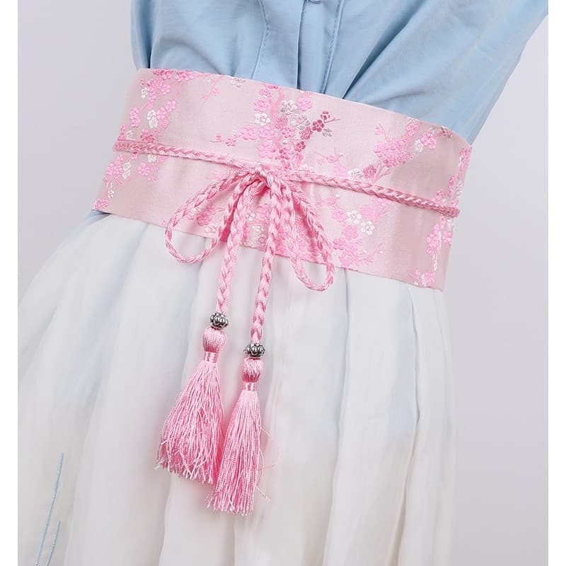 Retro bordado cinto largo antigo Hanfu senhoras cinto de pano vestido decorativo japonês coreano All-Match espartilho es
