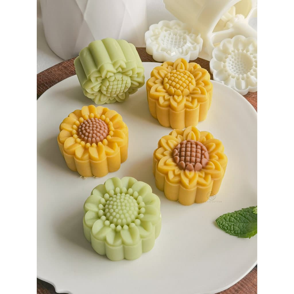 50g girassol Mung feijão bolo molde criativo chinês Mid-Autumn Festival flor lua bolo molde tridimensional inhame bolo a