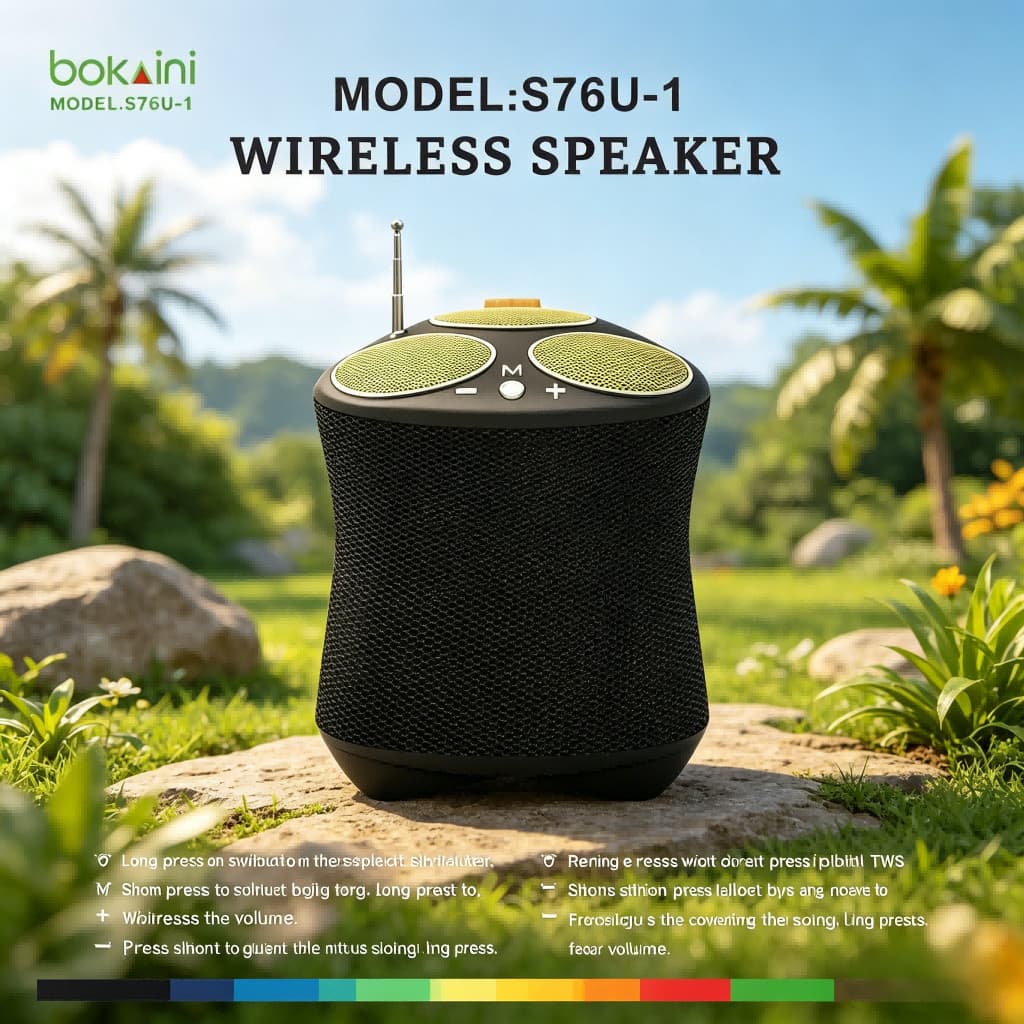 Caixa de Som Bluetooth 10W Altomex S76U-1 Com Antena, Entrada TF/USB, Rádio FM, Som Potente Portátil Oriente