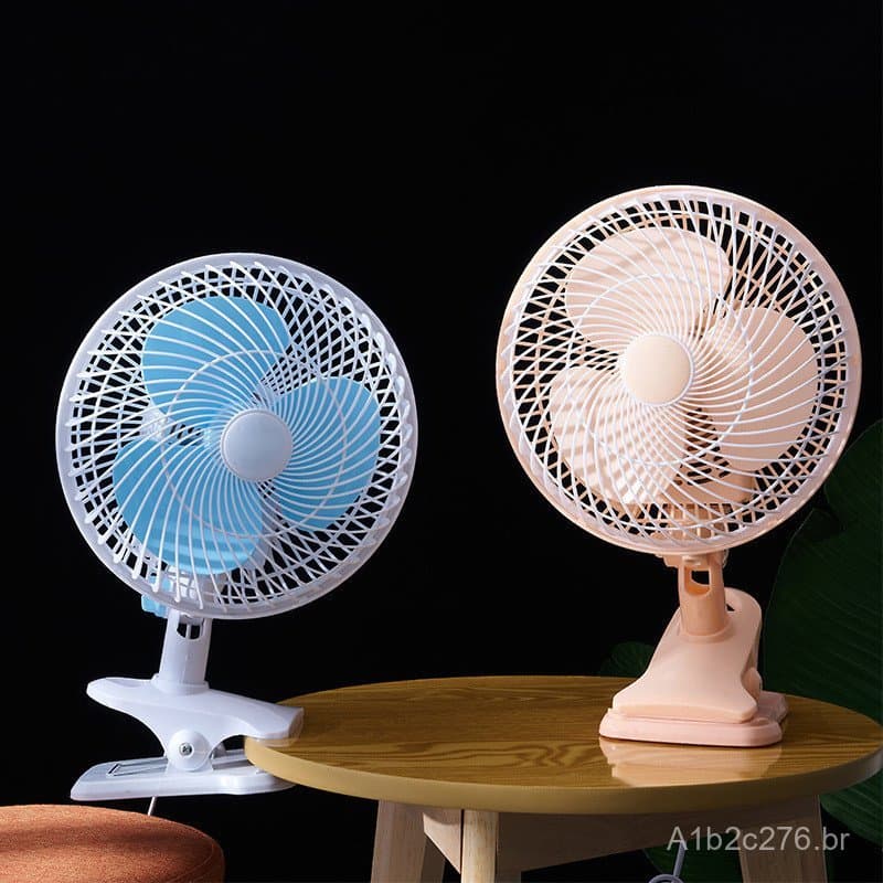Ventilador pequeno de mesa com clipe, montável na parede, adequado para casa, dormitório, cabeceira, oscilante, envio di