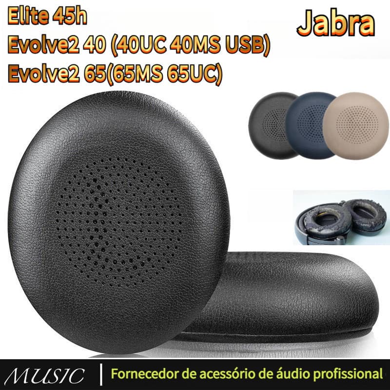 ToKerNew Almofadas de substituição para Jabra Evolve2 65 (65MS 65UC USB)/Evolve2 40 (40UC 40MS USB)/Elite 45h Auricular