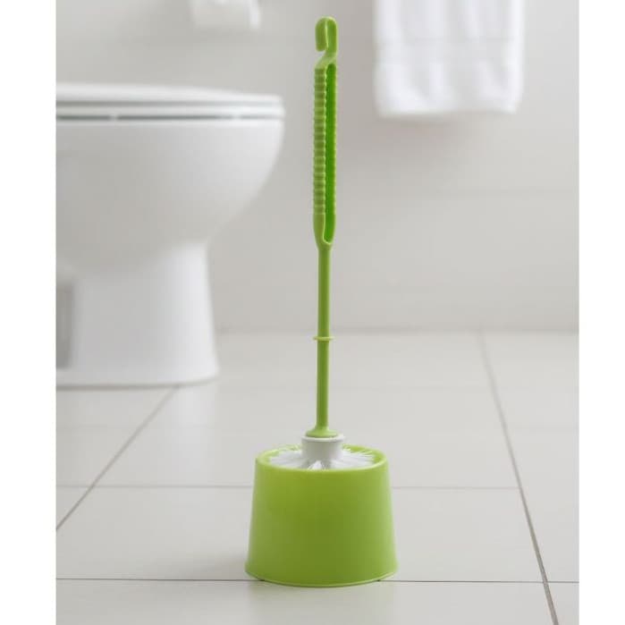 Escova Sanitária Para Banheiro Vaso Sanitário Plástico com Suporte 34cm verde