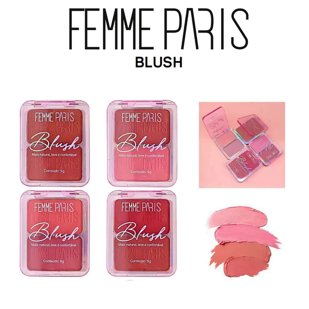 Blush Compacto Femme Paris De 9g Bicolor Intensidade Natural FR124