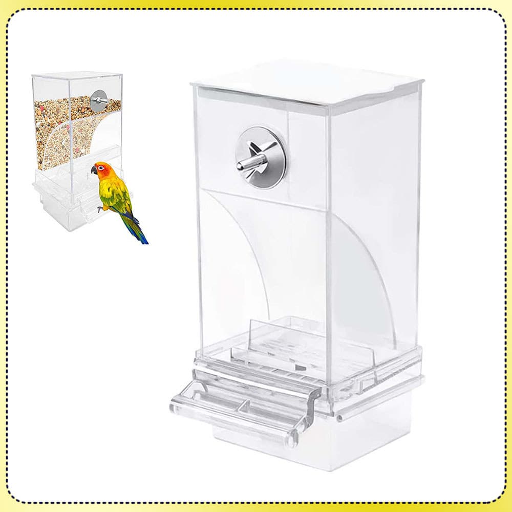 Comedouro para gaiolas de pássaros, comedouro automático para papagaios, comedouro para pássaros com poleiro