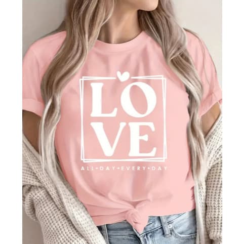 New Camiseta  Feminina T-shirt Algodão LOVE Lançamento