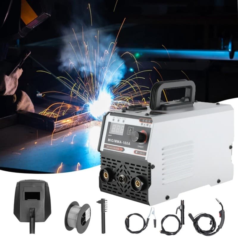 3 Em 1Máquina De Solda Inversora 220V Compacta MIG/MMA Sem Gás - 160A Com Arame De Solda E CapaProtetora