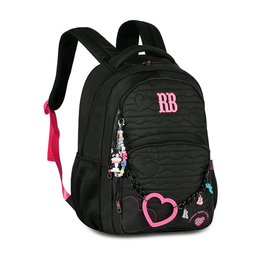 Mochila de Costas Escolar Heart Beats Rebecca Bonbon Nova Coleção
