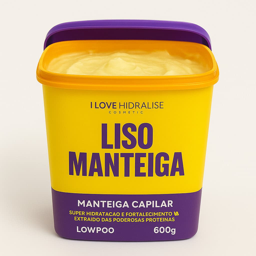 Manteiga Capilar 600g Liso Manteiga, Super Hidratação + Nutrição Intensa , Hidralize