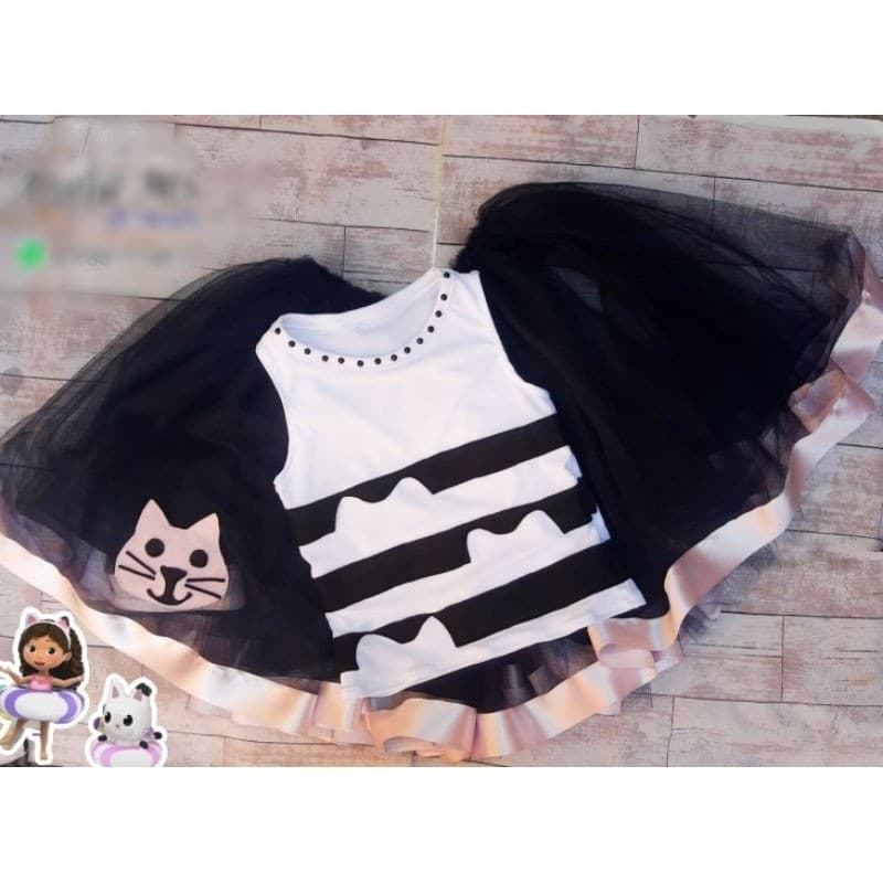 Fantasia Infantil Casa Mágica da Gabby | Saia de Tule e Blusa Gatinho (Gabby's dollhouse