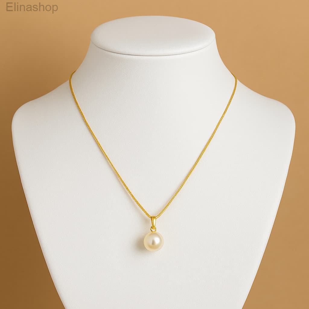 (V)Colar com Pérola 45cm Banhado Dourado ou PaládioSRST