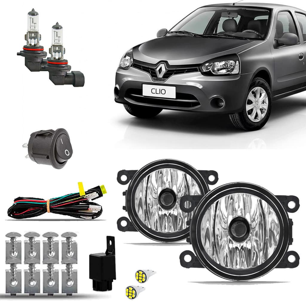 Kit Farol De Milha Neblina Farolete Auxiliar Cibie Completo Renault Clio 2013 2014 2015 2016