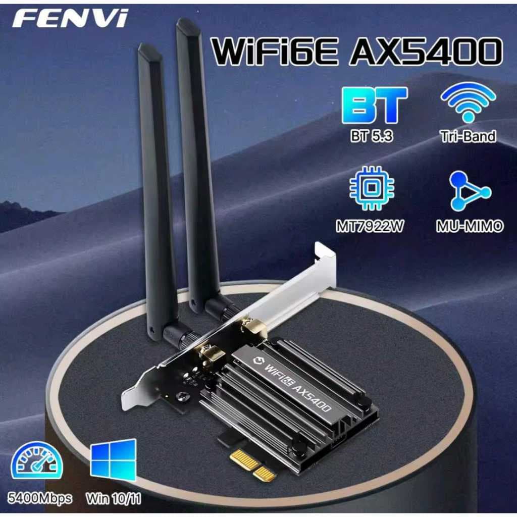 Adaptador WiFi 6E PCIe Fenvi AX5400 + Bluetooth 5.3 | Alta Performance e Envio Rápido