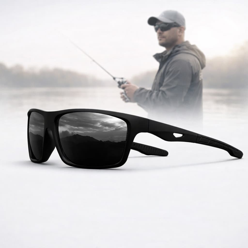 Óculos Sol Polarizado Uv400 Esportivo Direção Pesca Preto