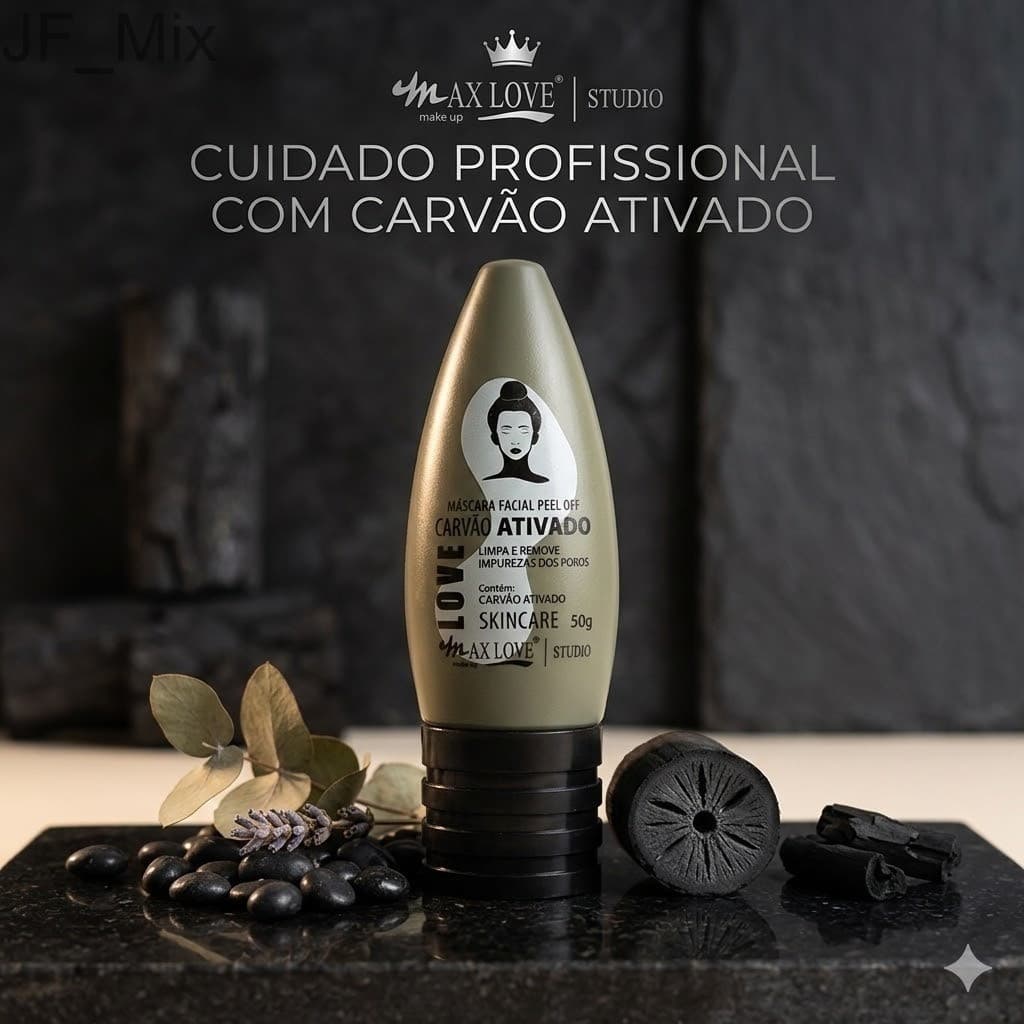 (V)Máscara Facial Peel Off Carvão Ativado Max Love com 50gF1II