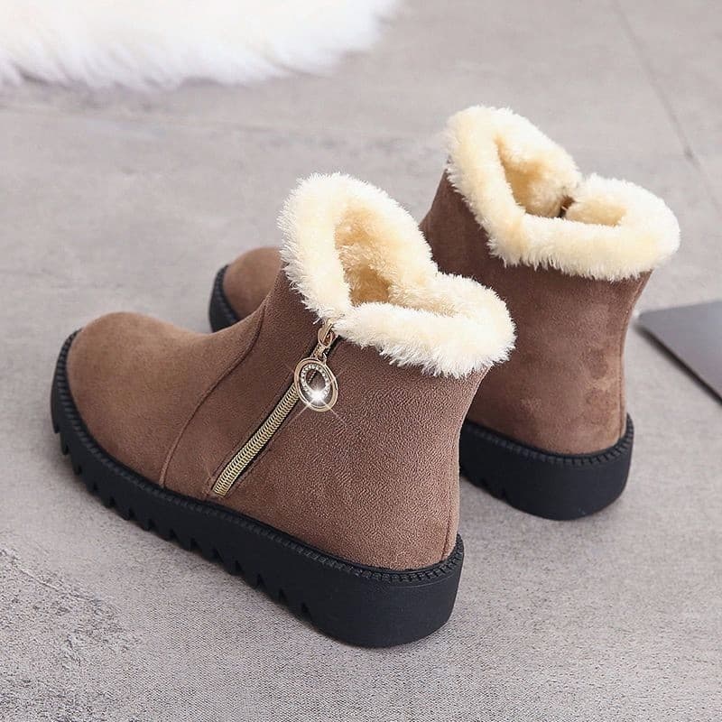 Botas de algodão antiderrapantes botas femininas All-Match inverno sola grossa forro de lã de sola grossa 2026 botas de