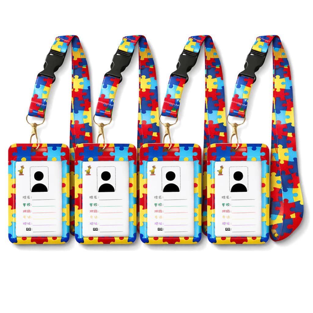 Cordões TEA com Porta Crachá de Identificação – Segurança/ Inclusão e Uso Diário - WL