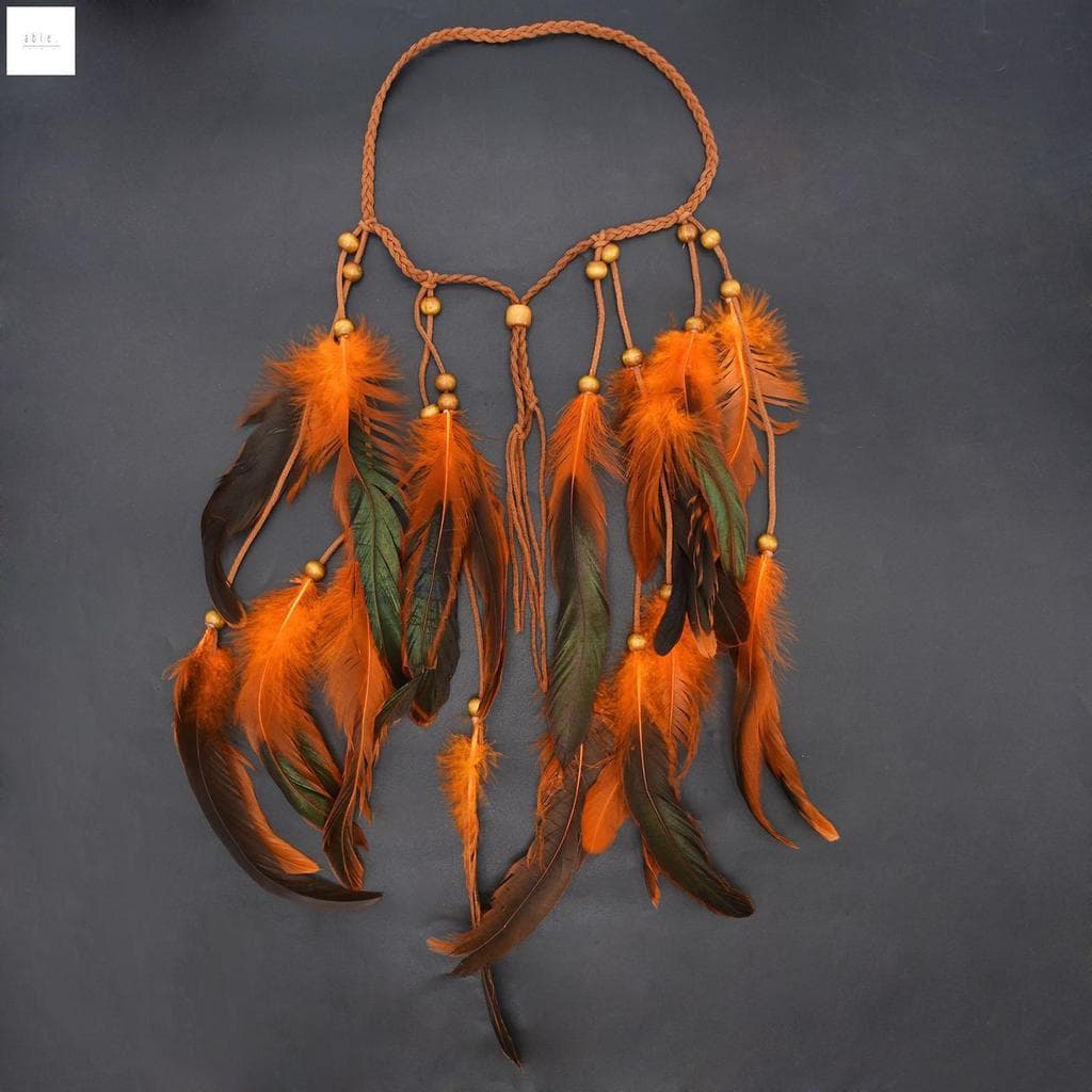 Acessórios de cabeça decorados com penas em estilo étnico, acessórios de casamento para mulheres, tiaras para crianças e