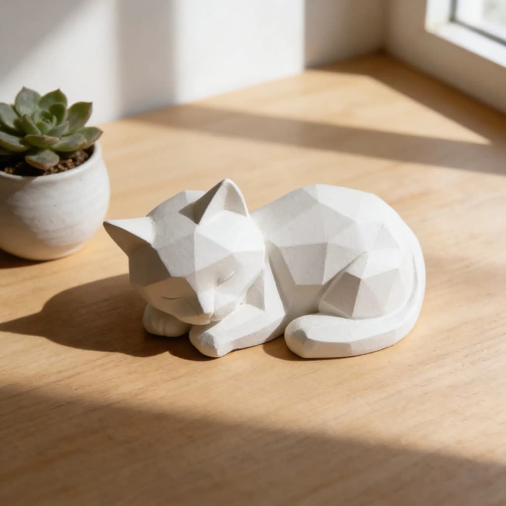 Escultura De Gato Para Decoração De Ambientes
