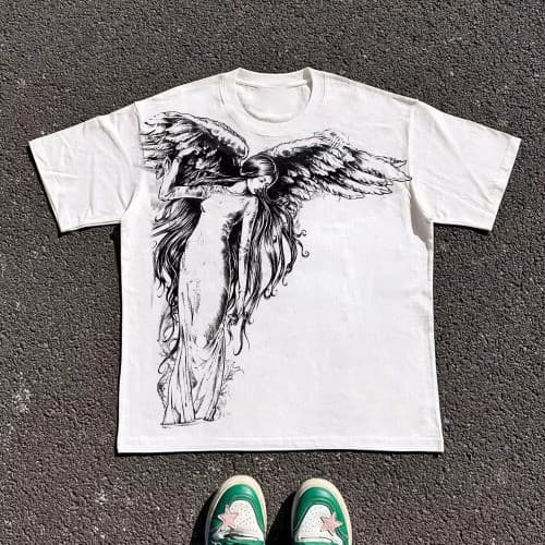 Camiseta Angel Gótica Streetwear Unissex Estampa Alta qualidade Envio Imediato Promoção