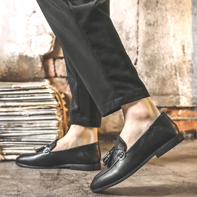 2026 novo estilo ervilhas sapatos masculinos na moda sapatos de couro britânico couro genuíno respirável preguiçoso ervi