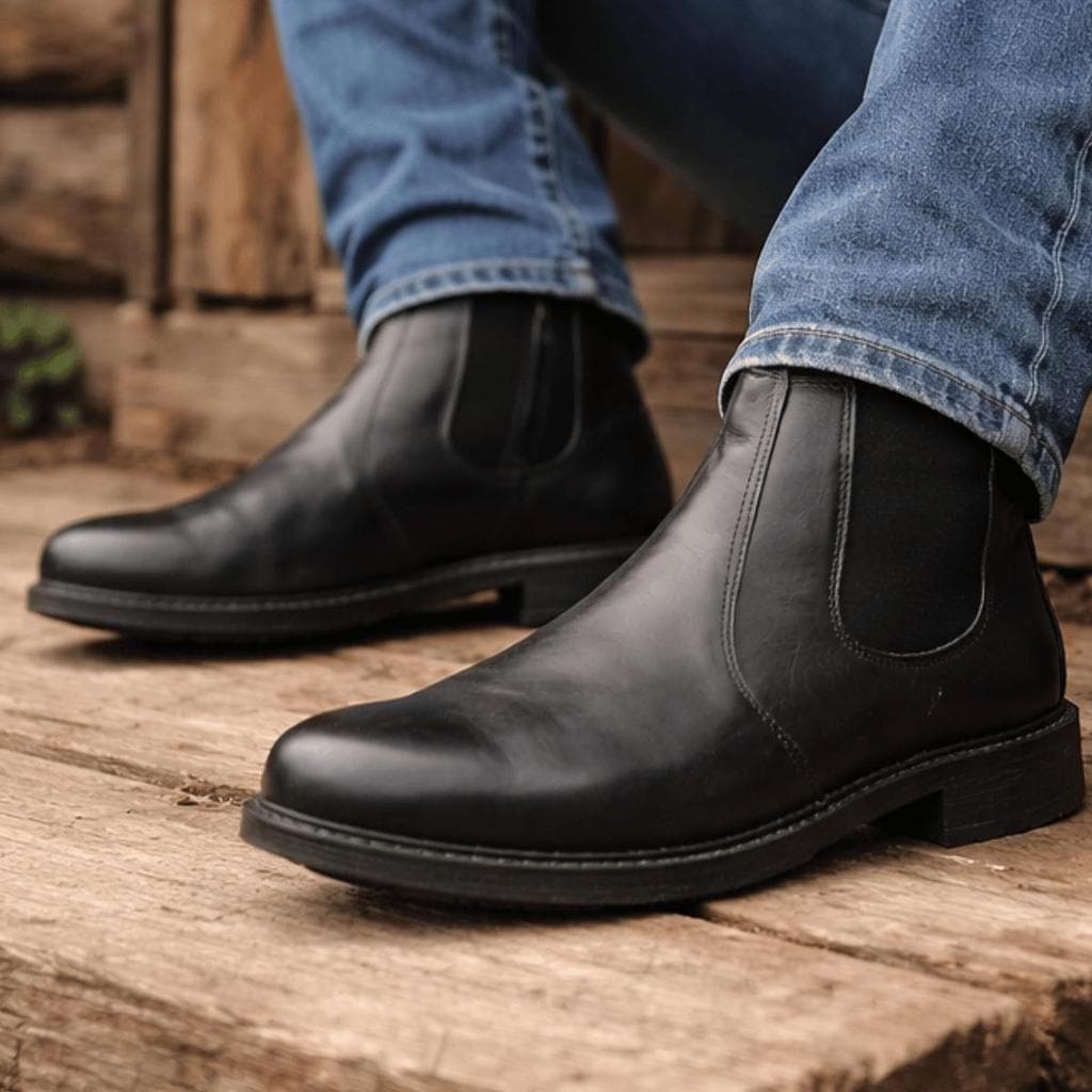 botina couro masculina country vaquejada colada e costosturada