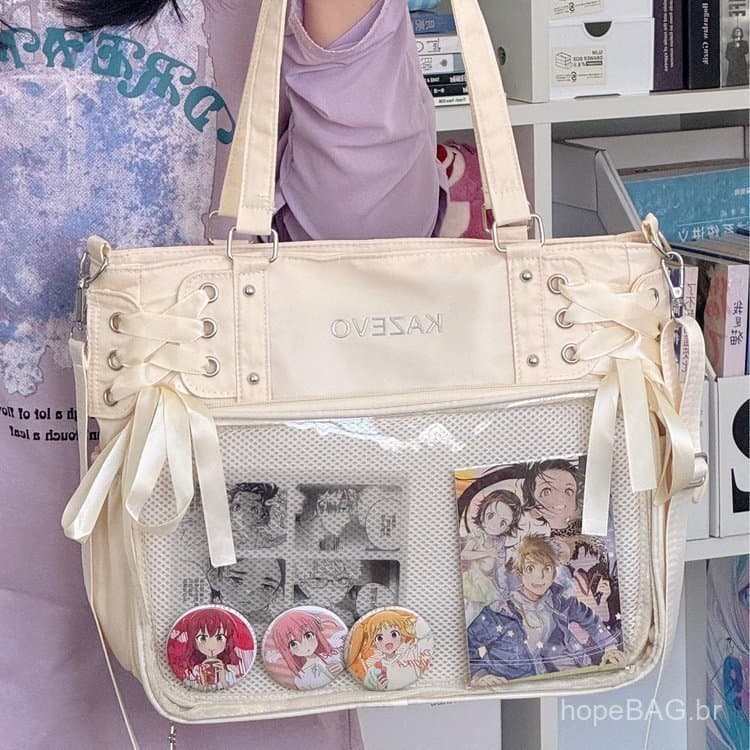 Bolsa transversal Ita Bag, grande capacidade, estilo universitário, adequada para estudantes.