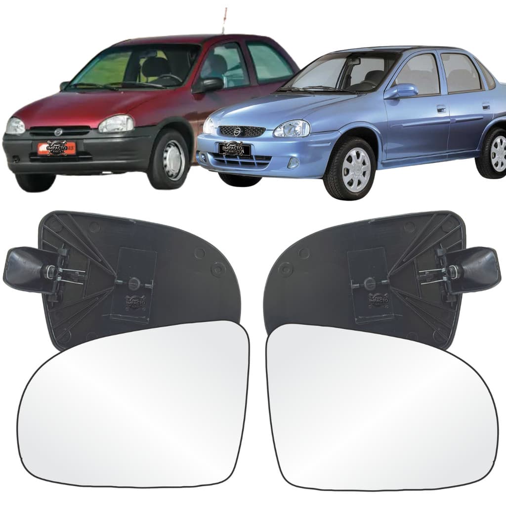 Par Lente Retrovisor Corsa Classic 2000 A 2016 Corsa 94/99 + Base