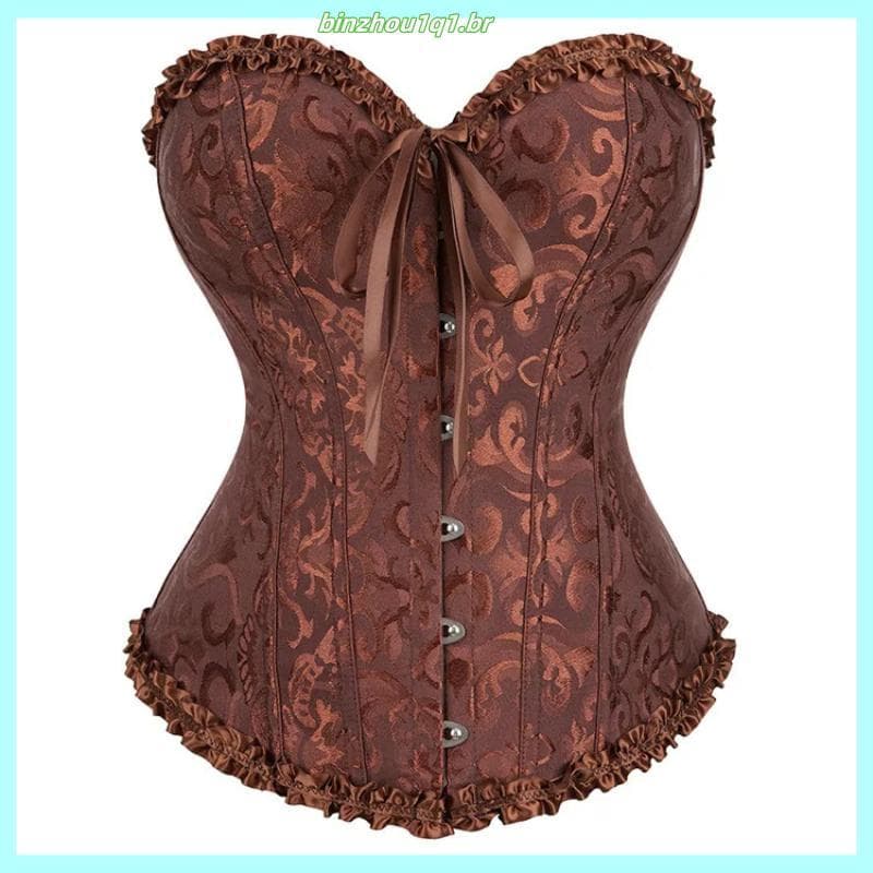 Espartilho Feminino Floral Corpete Mulletes Renascentista Vintage Bustier Top Traje Halloween