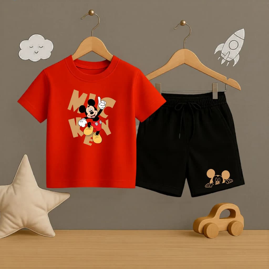 Camiseta + Short Conjunto Infantil Mikey Personagem Promoção