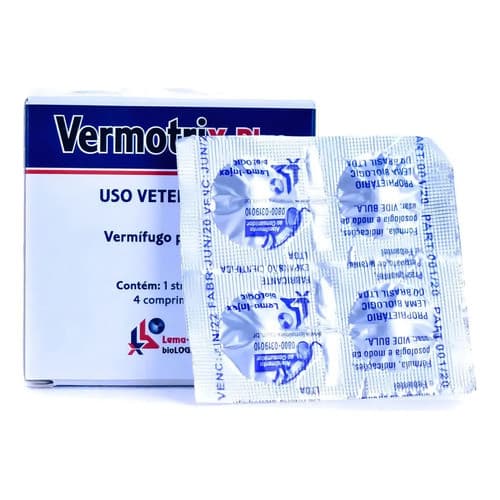 Vermotrix Plus 4 Comprimidos Vermífugo -Cães e Gatos